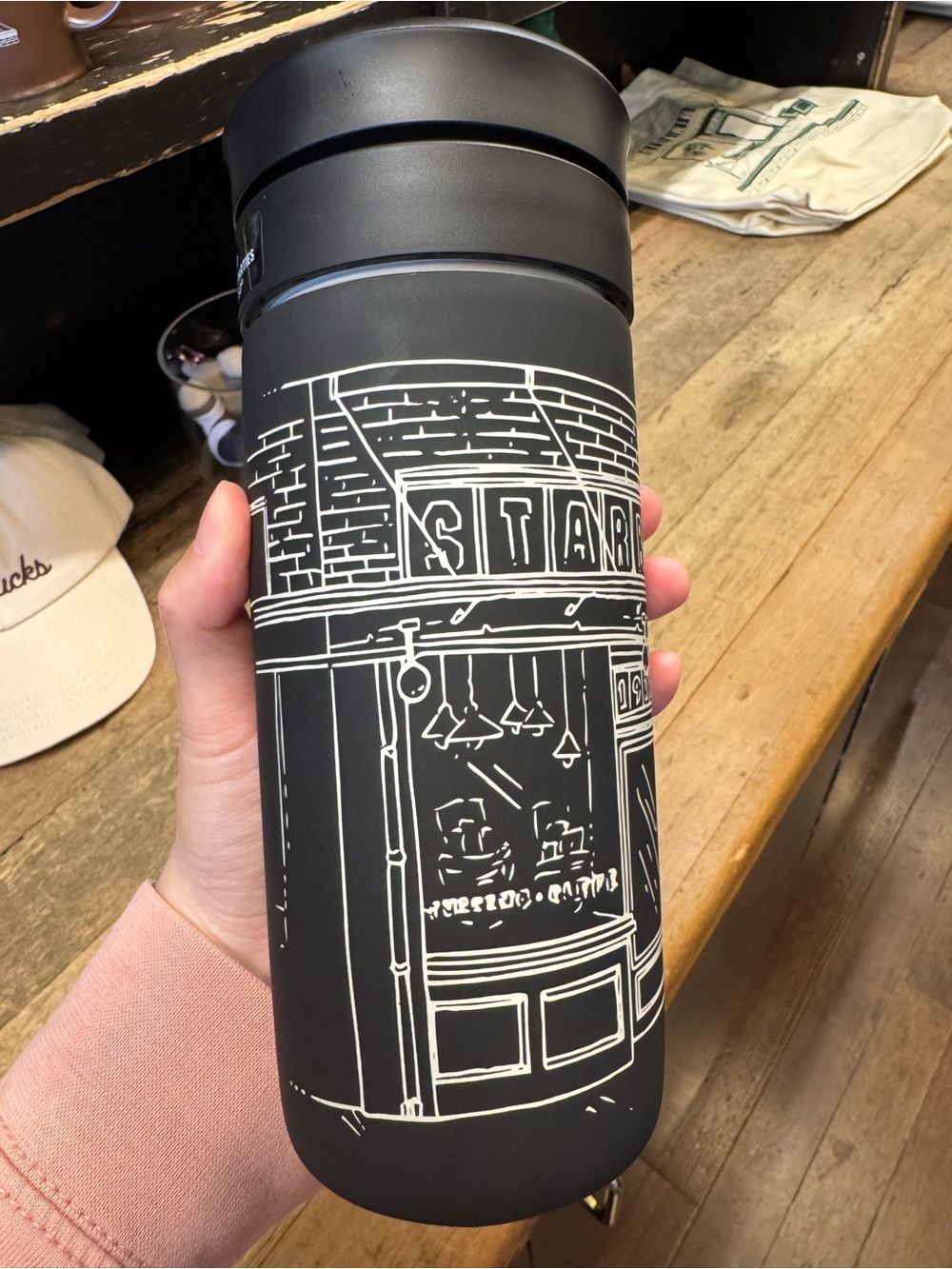 Starbucks Black and White Illustrated Travel Tumbler